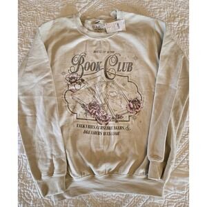 Goodie Two Sleeves Womens XXS Sand Book Club Acotar Graphic Sweatshirt New NWT